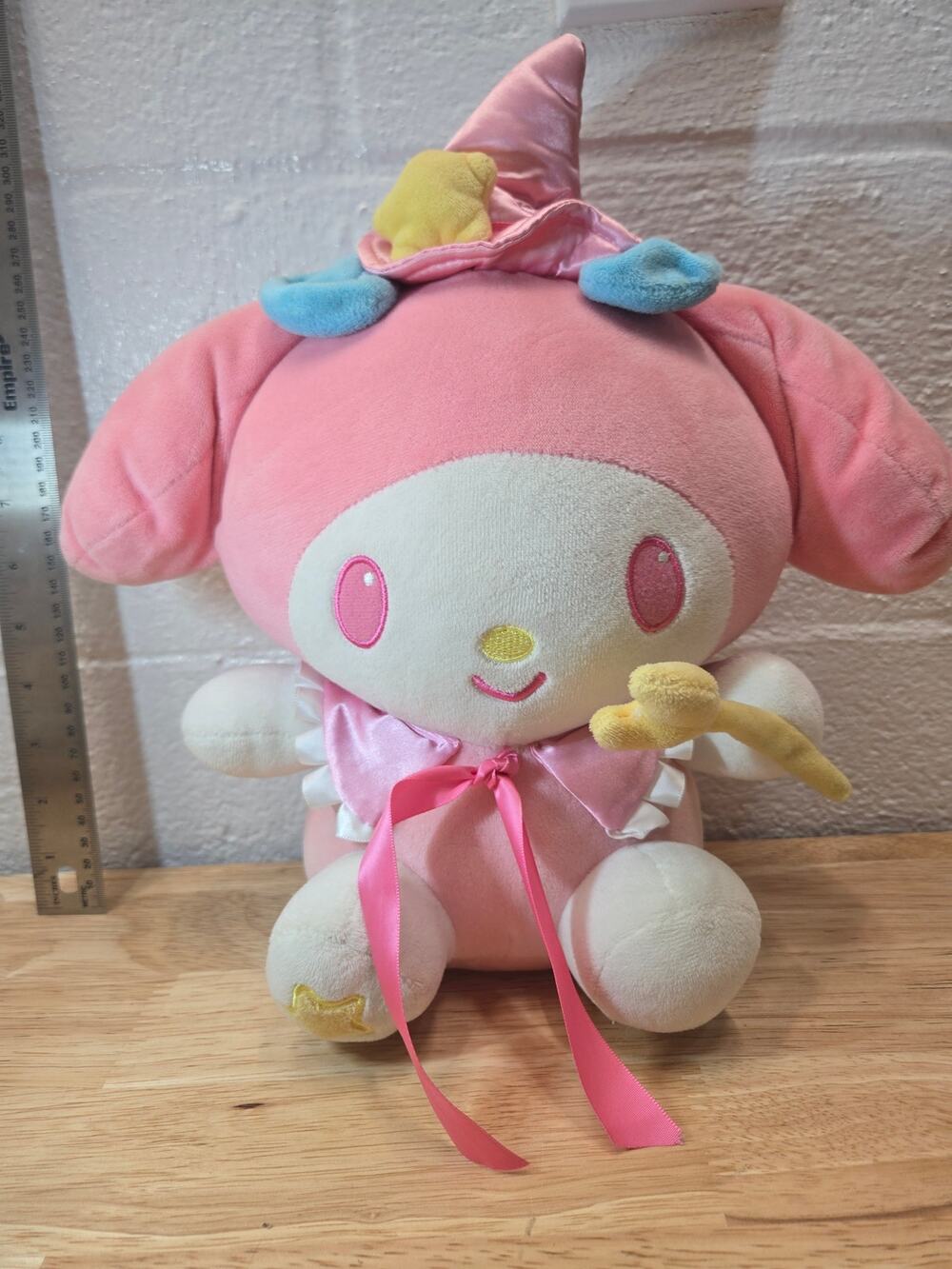 Sanrio My Melody Wizard Series 12" Plush Pink Witch Hat Wand Kawaii